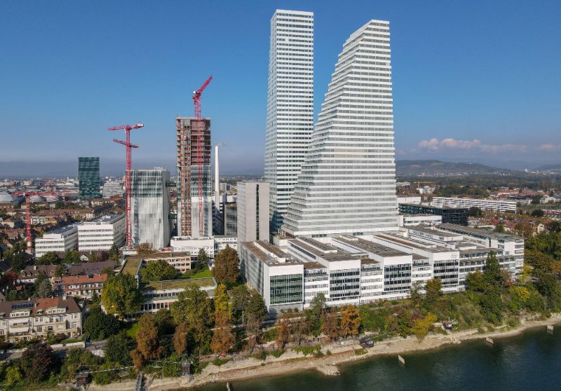 Roche Towers - the biotech location - Basel Area img: Alamy Stock Photo